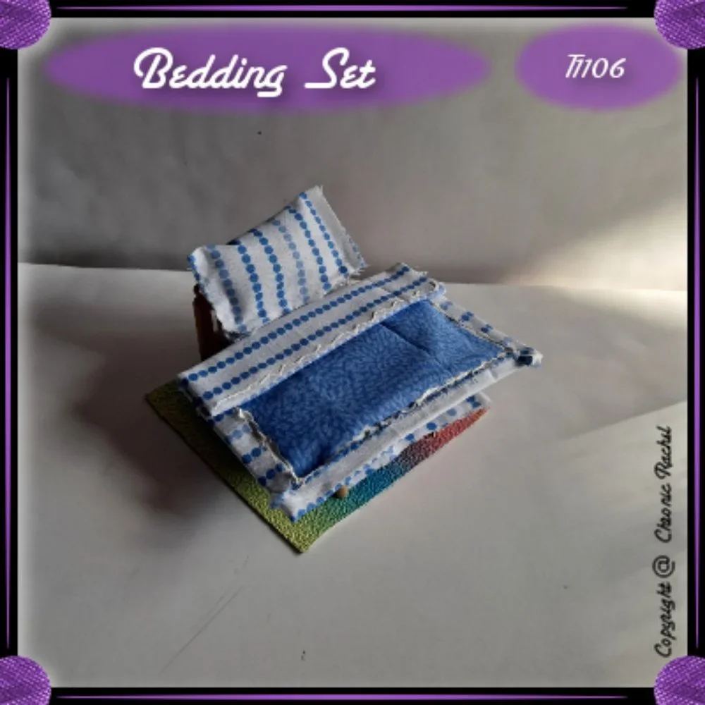 4-Pack Blue Bedding & Faux Rainbow Leather Flooring